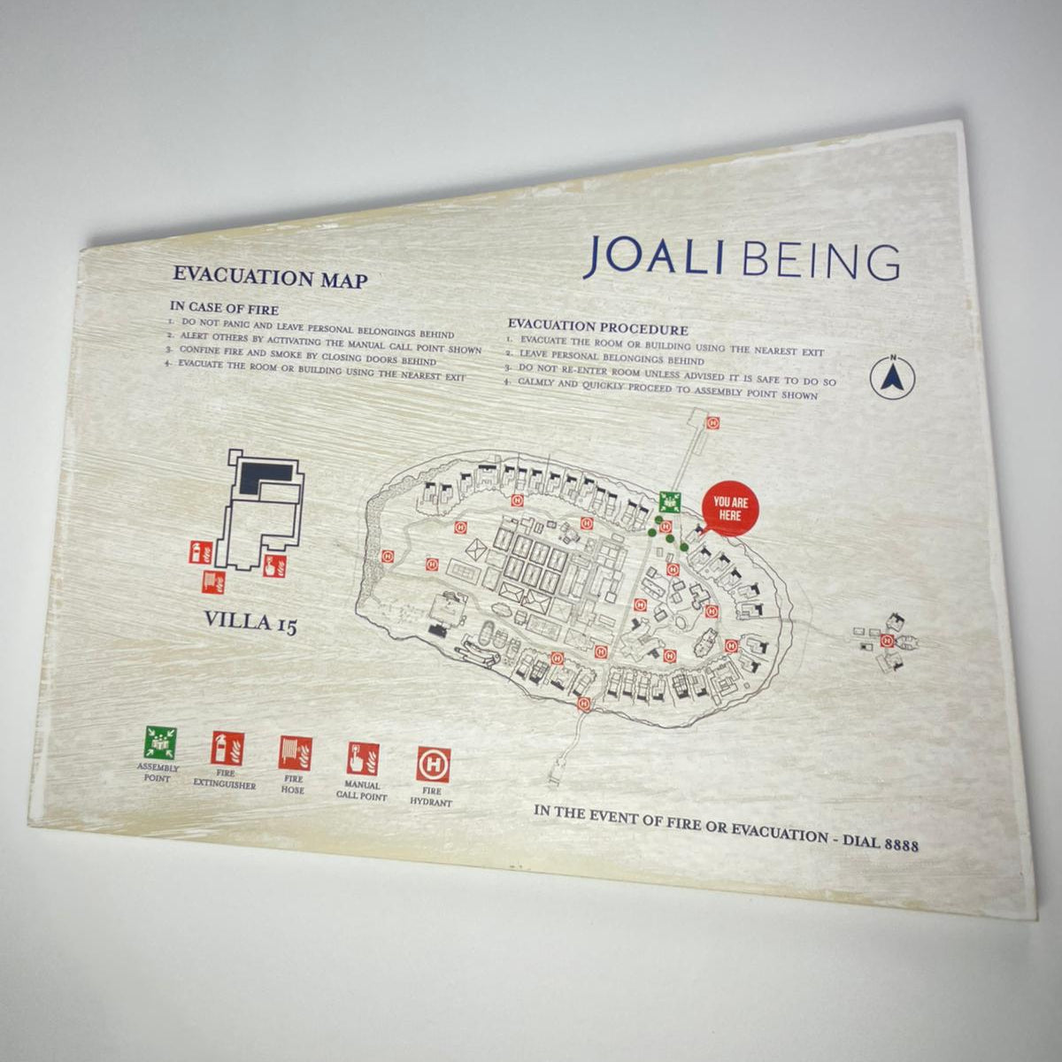 Yangın anında tahliye için hazırlanan otel odası kaçış planı