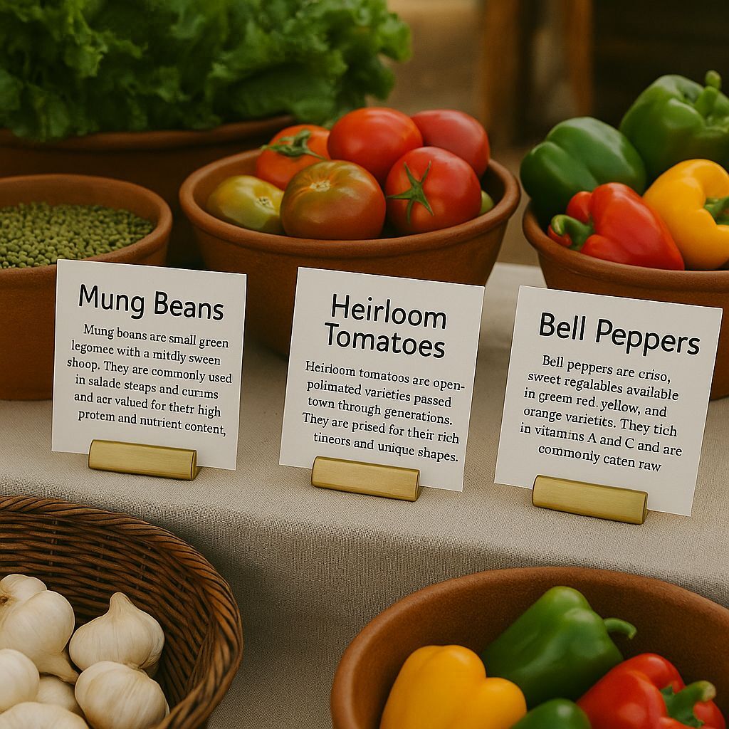 Pirinç tezgah etiketi ile sergilenen ürün örneği