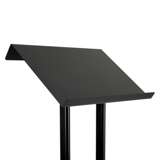 Siyah renk seçeneğiyle modern ve şık menü standı tasarımı.