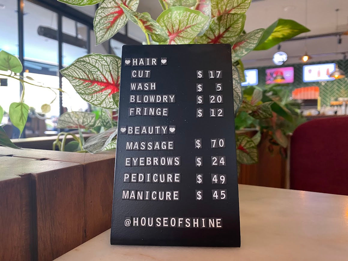 Stand üzerinde fiyat etiketi örneği.

