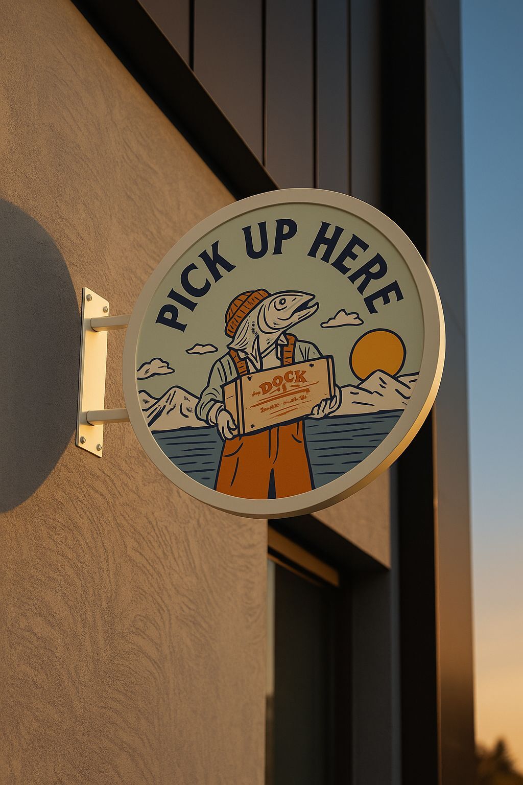 İç mekanlarda kullanılabilecek şık beyaz duvar tabelası tasarımı.

