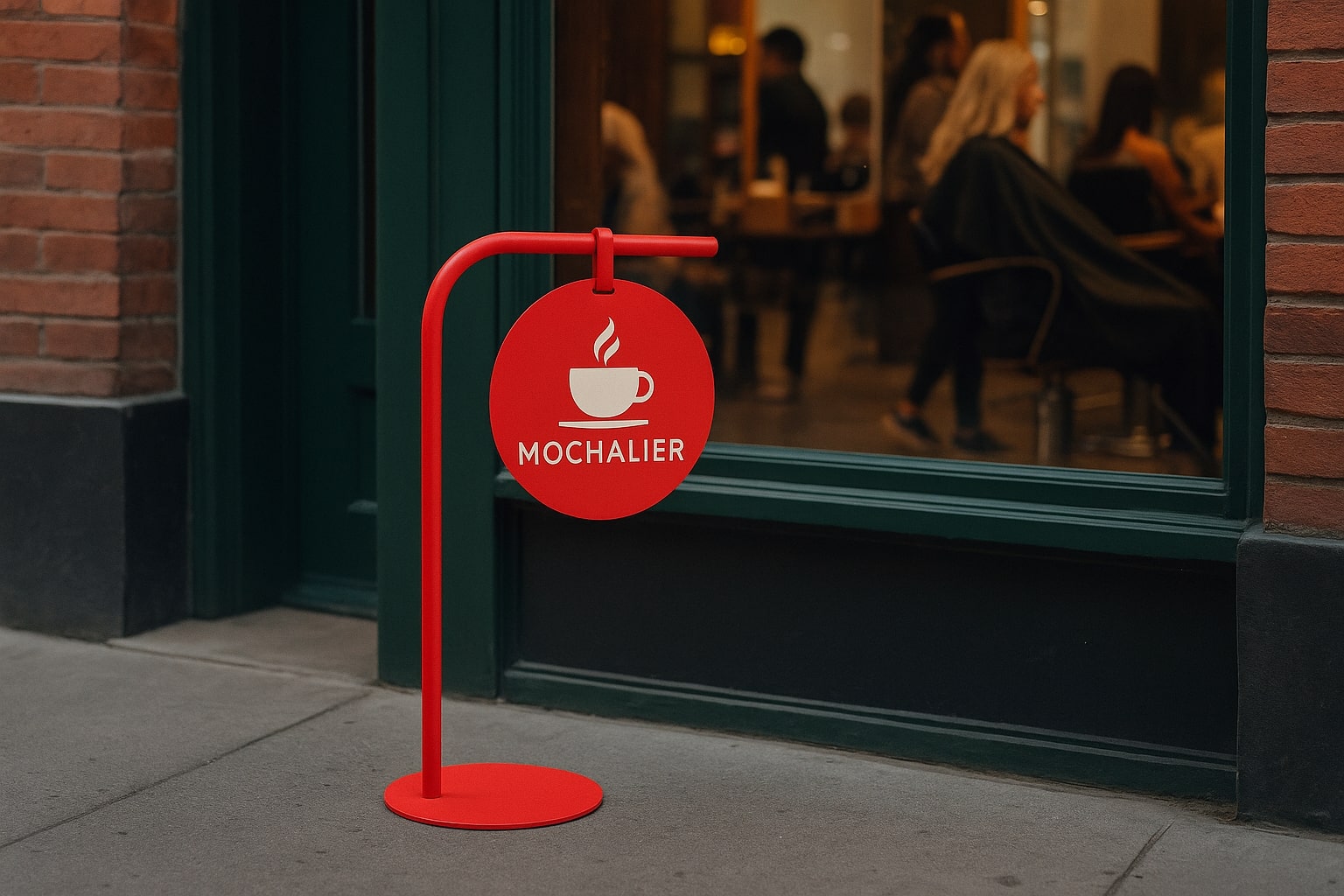 Özel tasarımıyla dikkat çeken modern tabela.