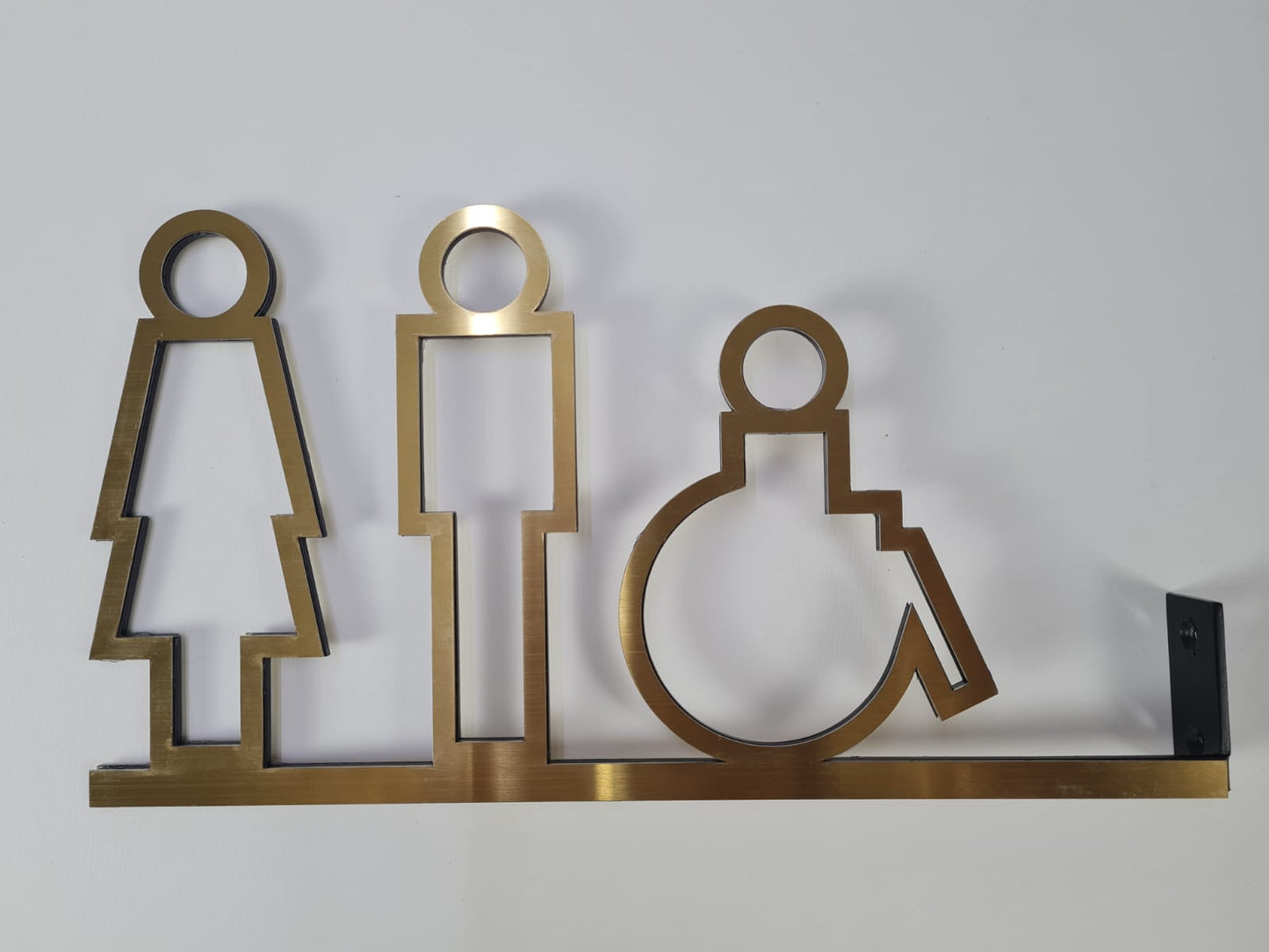 Çift taraflı metal WC yönlendirme tabelası bay bayan engelli işaretli