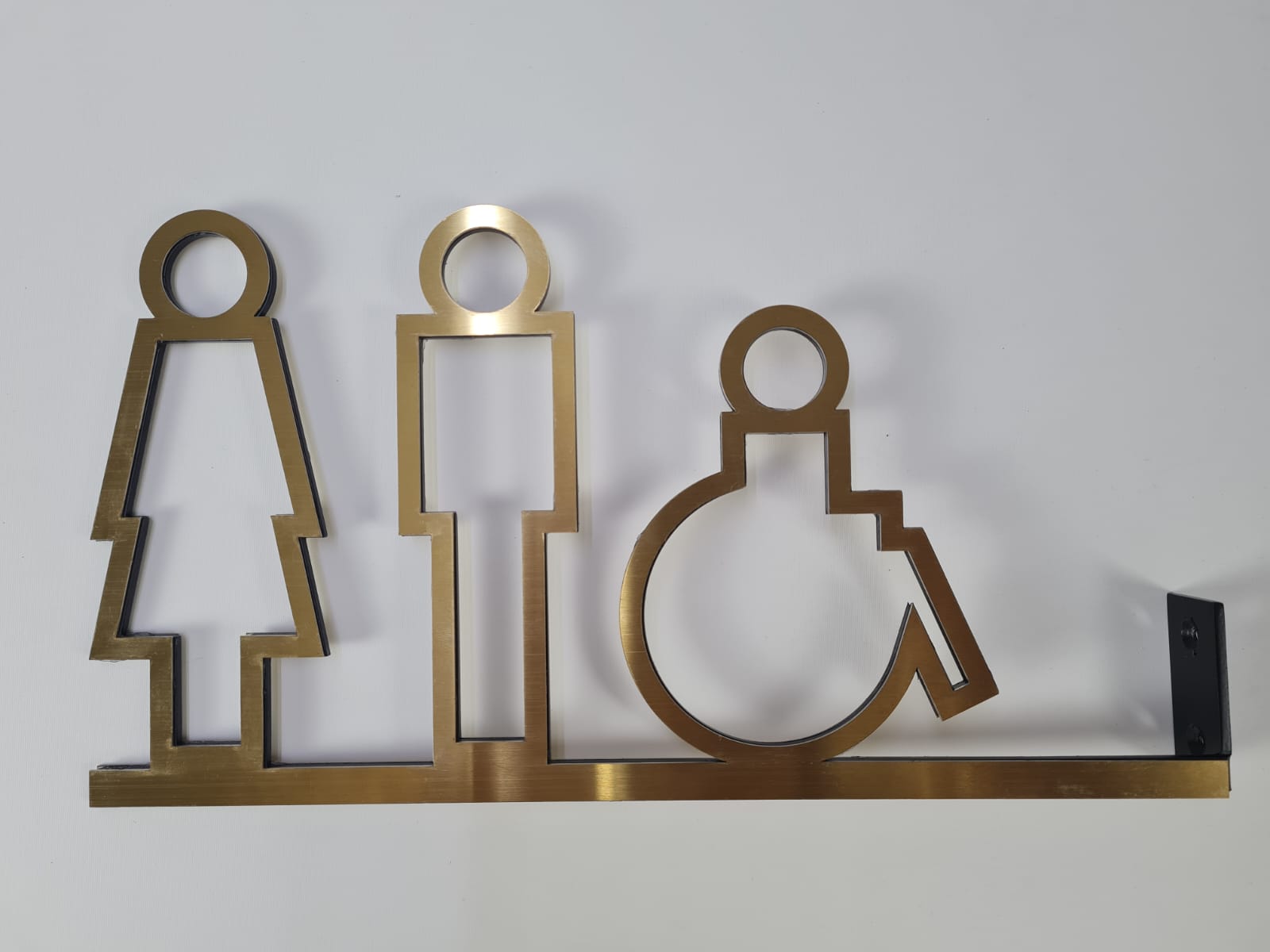 Çift taraflı metal WC yönlendirme tabelası bay bayan engelli işaretli